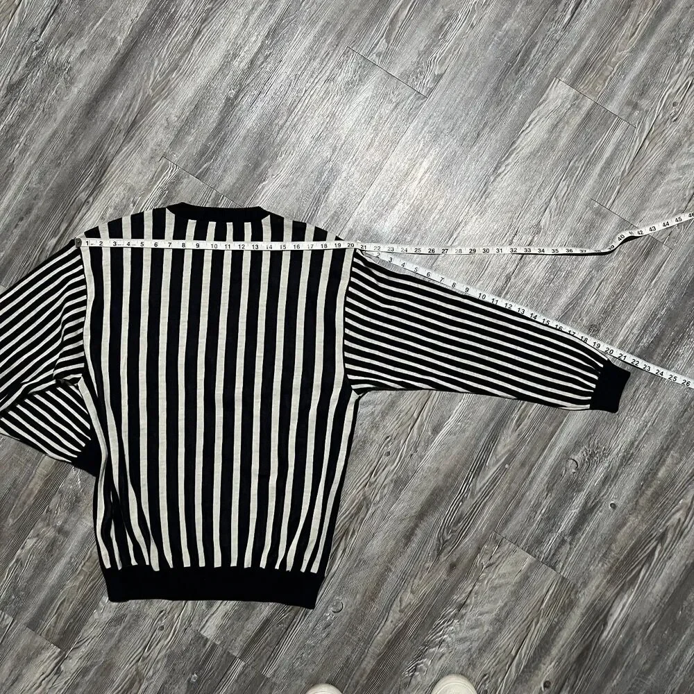 Valentino Boutique Italy Striped Knit Sweater 54 XL Wool Cotton - Picture 8 of 11